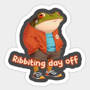 Frog Ribbiting Day Off Sticker